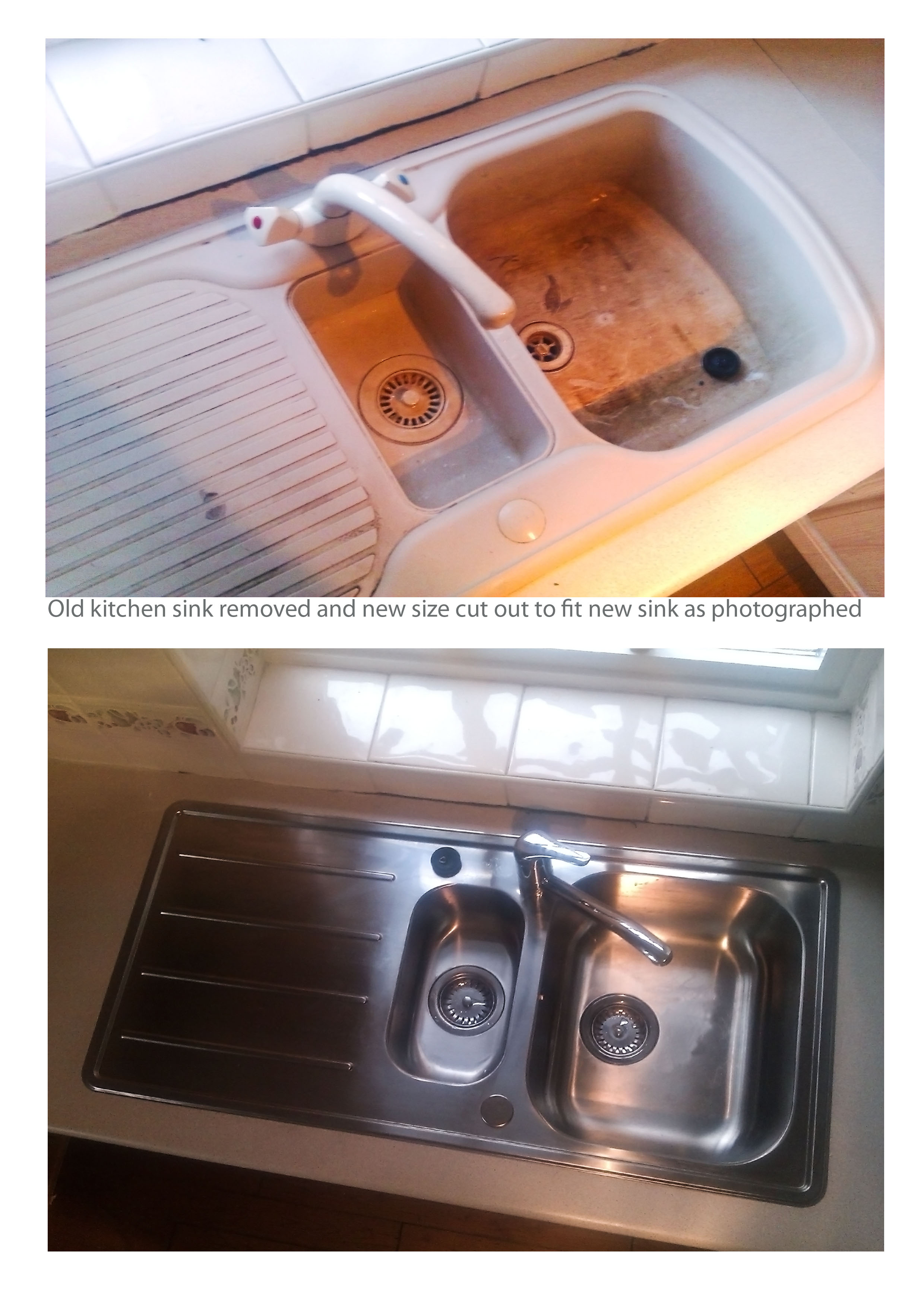Kitchen sink replacing before & after