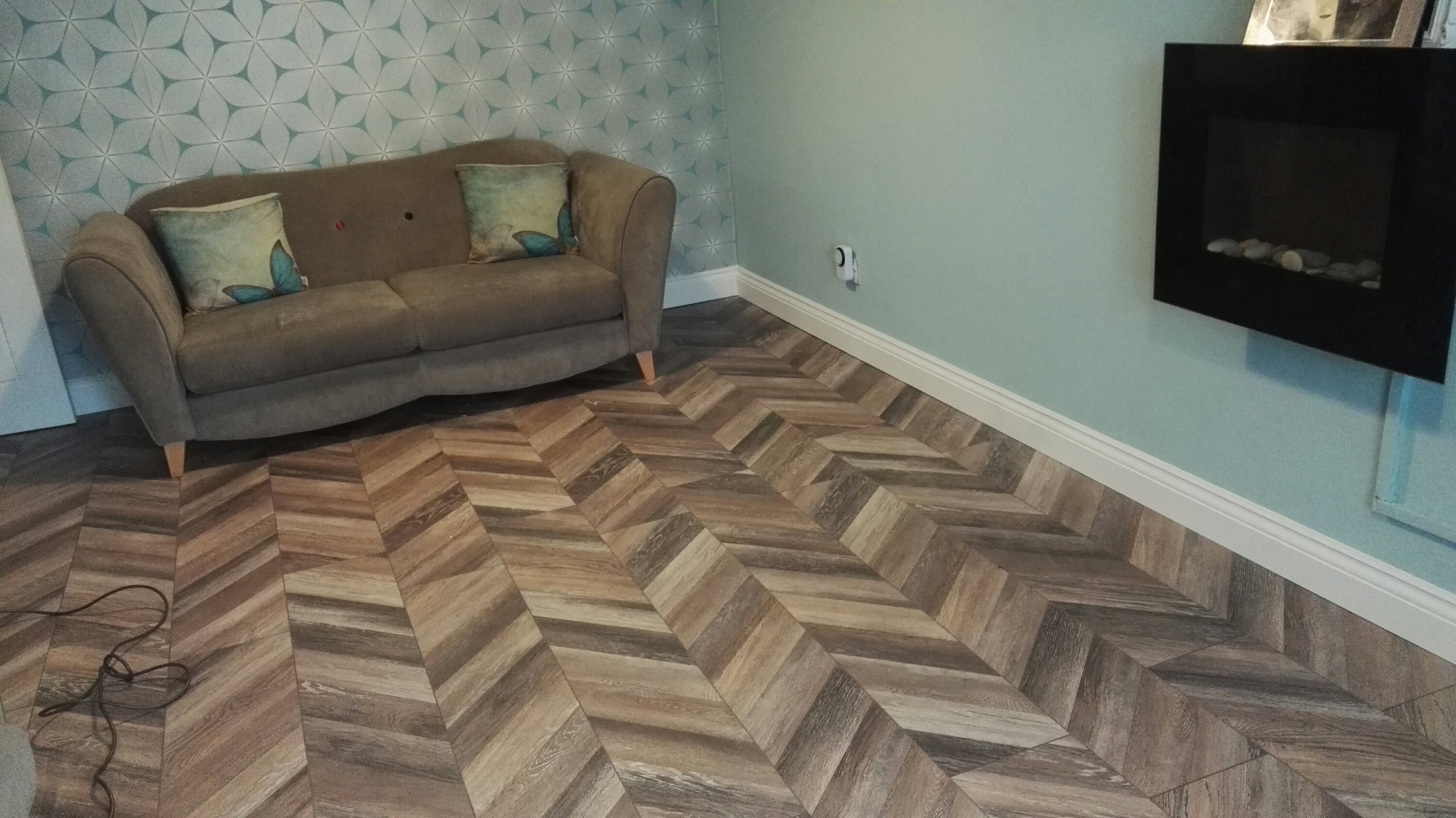 Laminate flooring laid